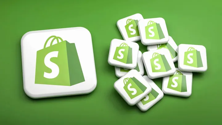 Shopify-logo op een groene achtergrond