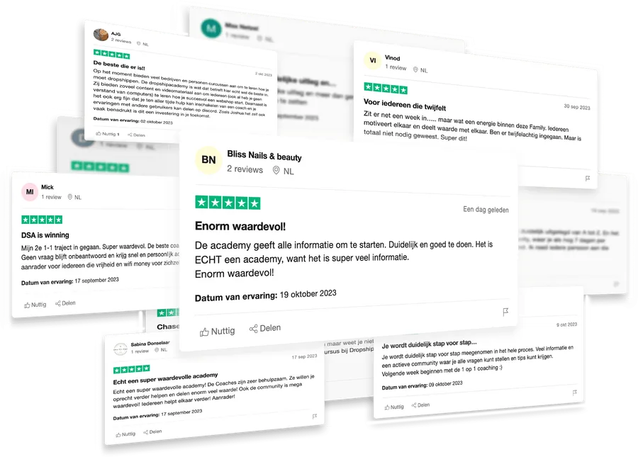 Trustpilot-reviews van Dropship Academy